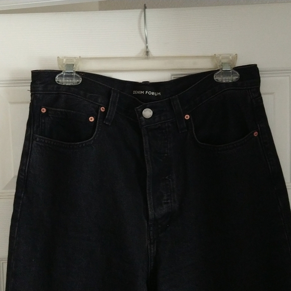 Denim Forum black high waisted flare "Farrah" jeans. - Picture 3 of 6